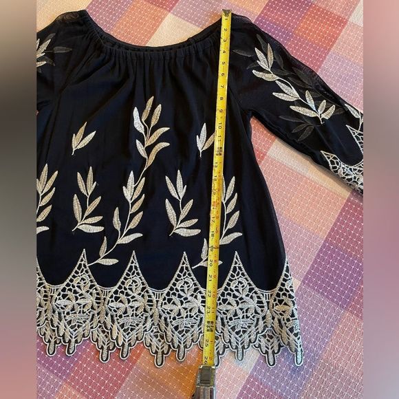 Alfani Petite Embroidered Blouse - Picture 6 of 13